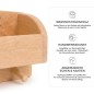 Preview: Detailaufnahme Montessori Garderobe aus Erlenholz mit sichtbarer Holzmaserung und rund geschliffenen Haken auf weißem Hintergrund.